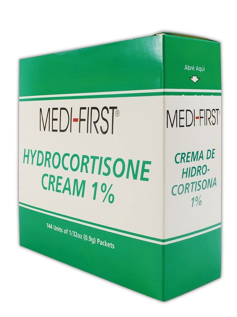 Medique MP211-35 Medi First 1% Hydrocortisona Cream, 0,9 g, Standard, Green/White (Pack de 144)