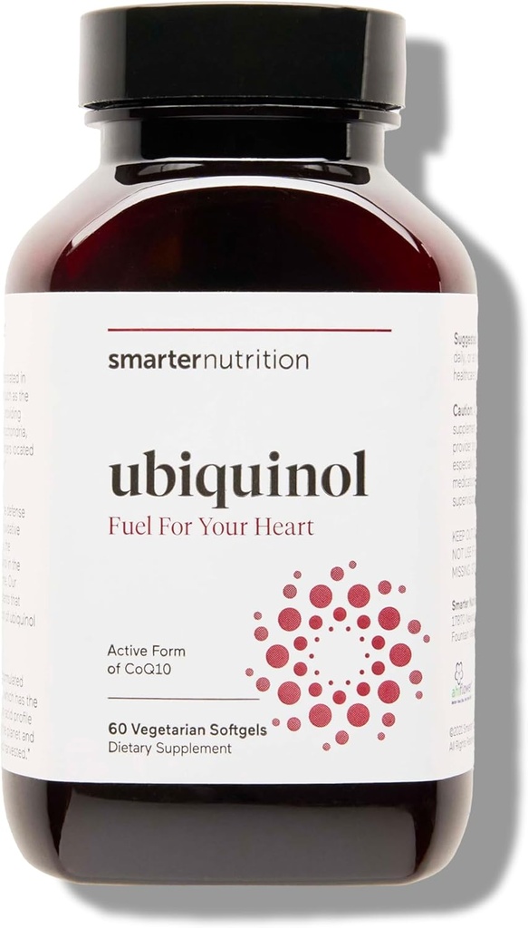 SMARTERNUTRITION Ubiquinol 100mg + Planta Natural Baseada em Ómega Completa 3 6 9 - Óleo de Ahiflower® Clinicamente Estudado - Ultra Absorção CoQ10 para suporte cardíaco - Não-GMO - 60 Softgels [30-Dia de Abastecimento]