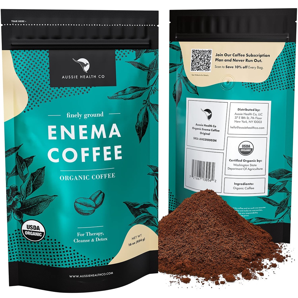 Aussie Health Co Enema Café – Café orgânico – 419° assado, café moído, limpeza e desintoxicação, Made in USA – 1 saco de lb