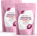VoomVaya Economize 10% no pacote de 2 pacotes de chá de apoio da menopausa - alívio natural da menopausa para as mulheres w / Red Clover & Cohosh preto - suores noturnos & alívio de flashes quentes - flavor de pêssego - 90 bolsas de chá