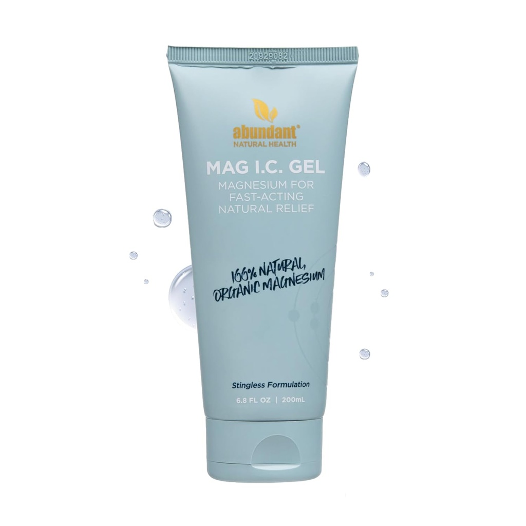 Gel de magnésio MAG I.C. com células-tronco de pepino - alívio muscular rápido, calmante, indolor, seguro para pele sensível, livre de fragrância, 200mL