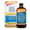 Caminho natural Asas de prata Prata coloidal 500ppm (2,500mcg) Imune Suporte Suplemento 16 fl. oz.