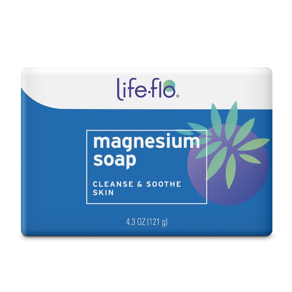 Sabonete de barras de magnésio LIFE-FLO Super Concentrado com Cloreto de magnésio calmante, Mais Óleos de coco e abacate