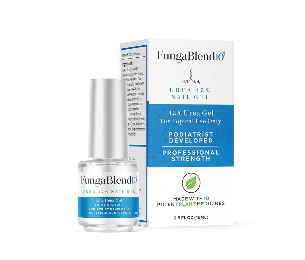 FungaBlend 10 - Urea 42% Gel de unhas para curar o fungo mais rápido - Fornece medicação antifúngica diretamente para o fungo - Resultados rápidos Solução tópico para o tratamento de reparo de unhas de dedo do pé e dedo