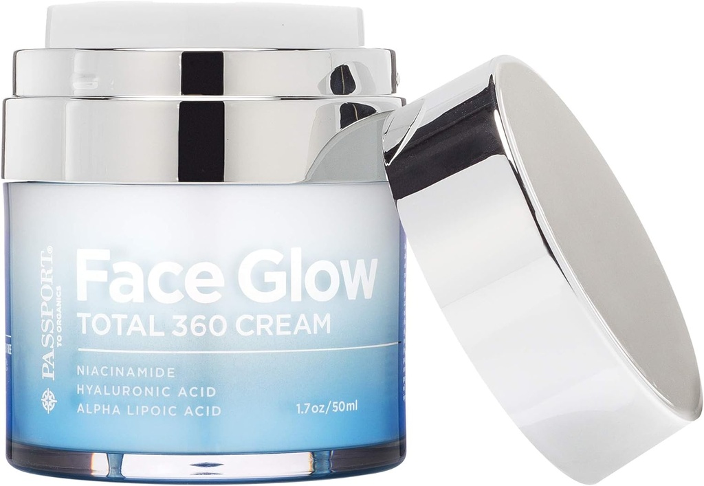 Face Glow Total 360 Creme com Ácido Alfa Lipóico, DMAE, Ester de vitamina C, Ácido Hialurônico e Laranja de Sangue Italiana