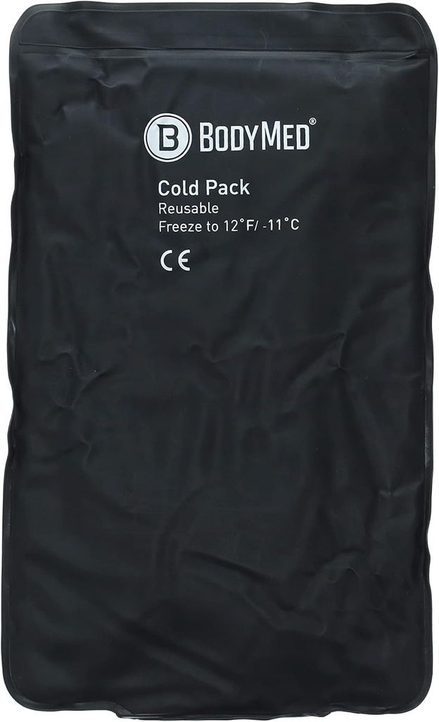 BodyMed Heavy Duty Pacote de gelo de uretano reutilizável para joelho, braço, cotovelo, ombro, costas - Terapia fria de grau profissional para lesões, dores, inchaço, contusões, estrias - 12 pol. x 7 pol. (Meio)