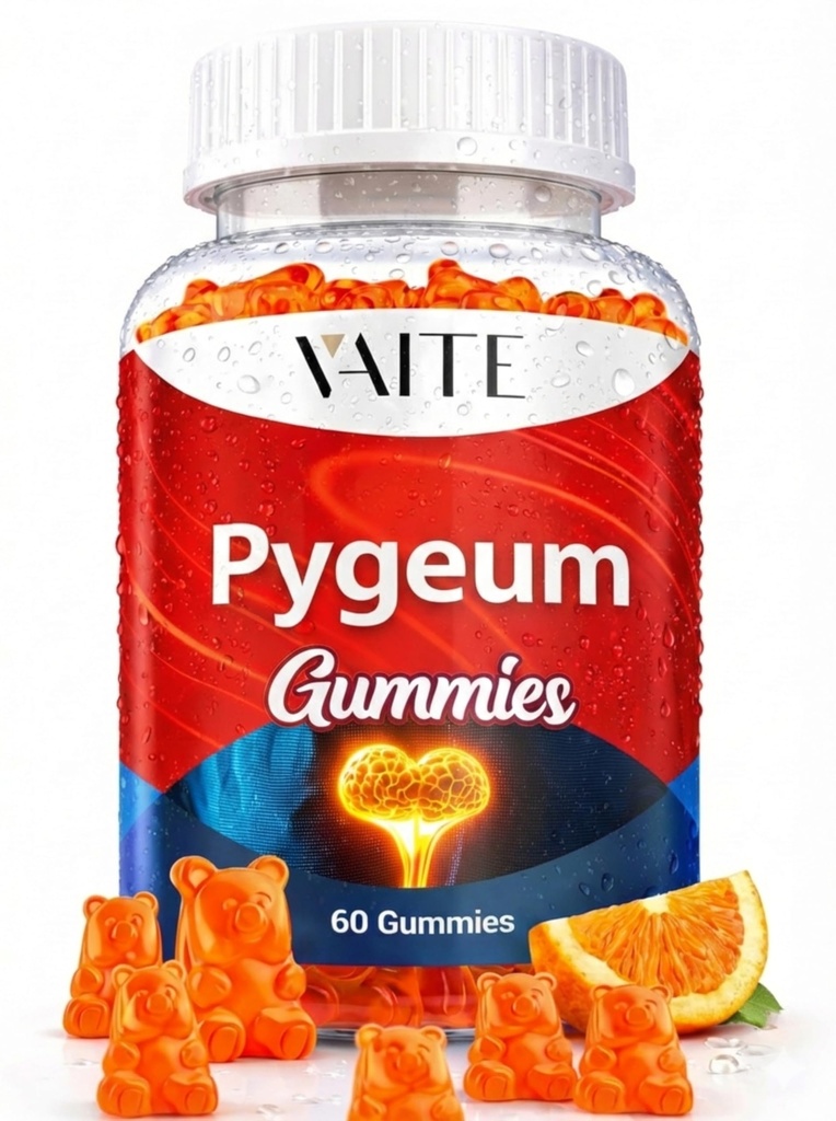 Pigeum Supplement Gummies 500mg - Vegan Chewables com extrato de casca de africanum, Suplementos com base em plantas para masculino, Não-GMO Gluten-Free, Açúcar-Free, Gelatina-Free, 60 Mastiga Gummy