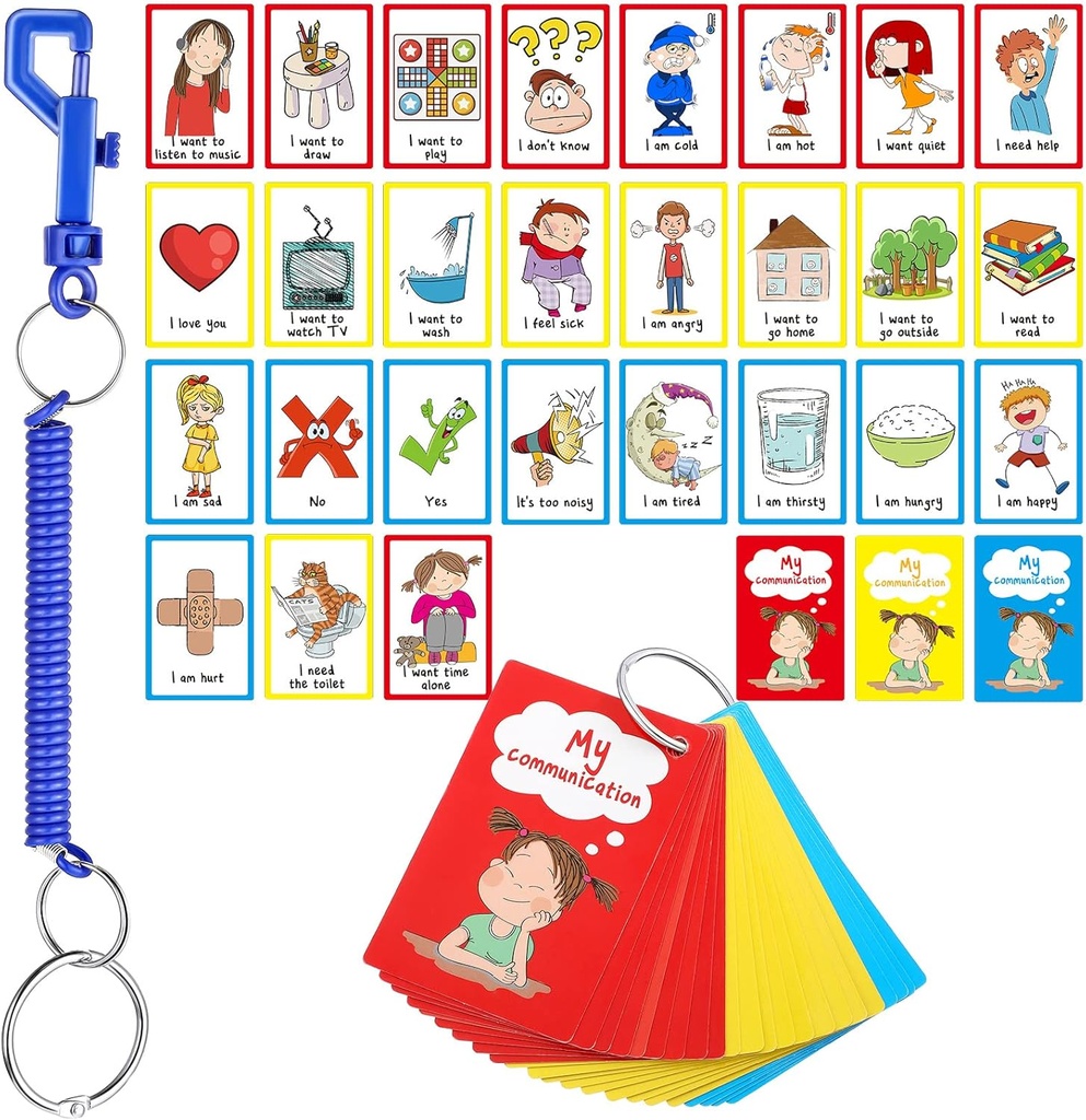 27 Autism Cartões de Comunicação Visual Ajuda Não verbal Comunicação Board Discurso Atraso Sentimentos Emoções Flash Cards Autism Necessidades Especiais Cue Cards Linguagem Aprender Brinquedos para Crianças Adultos