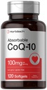 Horbäach CoQ10 100mg Softgels □ 120 contagem □ Não-GMO e glúten suplemento gratuito