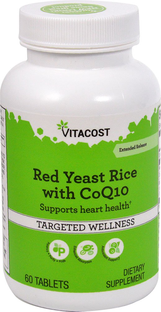 Vitacost Red Yeast Rice 1200 mg com CoQ10 - Liberação Extendida - 60 Comprimidos