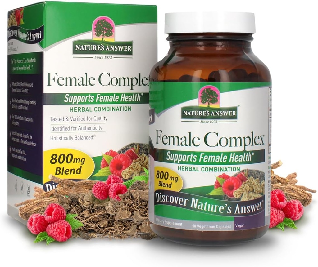 Resposta da natureza Complexo feminino □ Suplemento dietético de alta força □ Vegetarian & Vegan (90 Cápsulas)