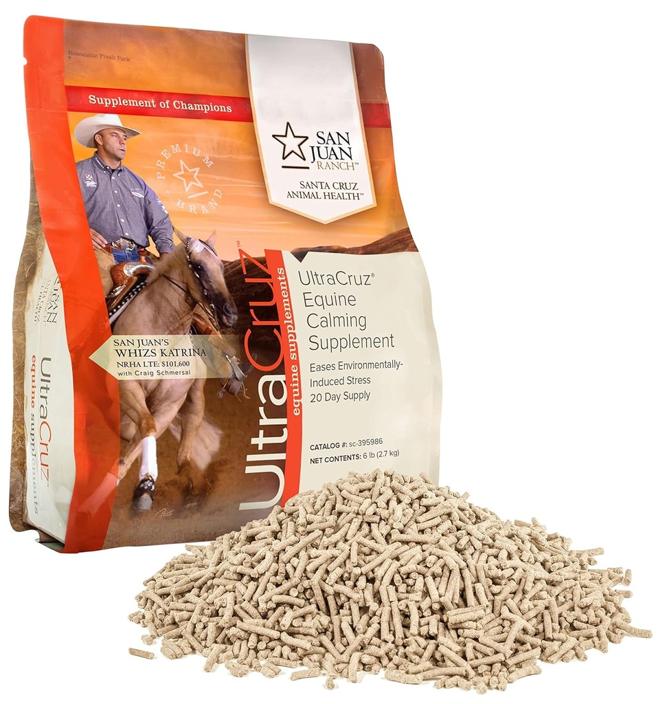 UltraCruz - sc-395986 Equine Calming Supplement for Horses, 6 lb, Pellet (20 dias de Fornecimento)