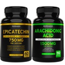 DORADO NUTRITION Epicatechin Extract 750mg Por Serviço - (120 Cápsulas) e Suplemento de Ácido Araquidónico 1500mg (150 Cápsulas)