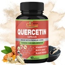 Cápsulas de Extrato Orgânico de Cadane Quercetin, 90 cápsulas, 3 meses de fornecimento de Quercetin, Curcumin Açafrão, Berberine, Nettle, Black Seed Powder, Black Pepper.
