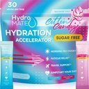 HidroMATE Eletrólitos Pó Sem Algodão Doce de Açúcar - 30 Count Pacotes de Hidratação Instantânea com Vitamina C para aumentar a energia - Eletrolitos de Açúcar Livre para apoiar a hidratação em Keto Diet & Party Recovery