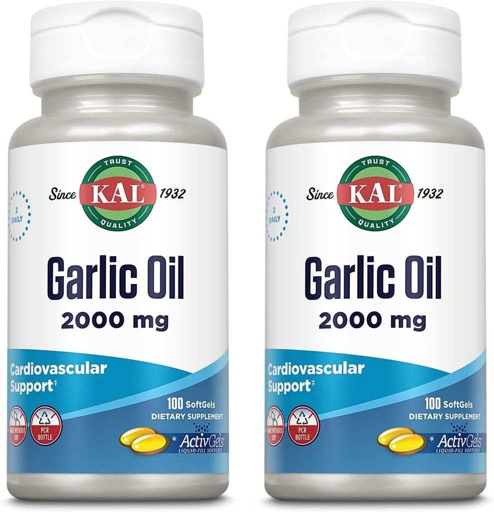 KAL Óleo de Alho 2000 Softgels, 100 Count