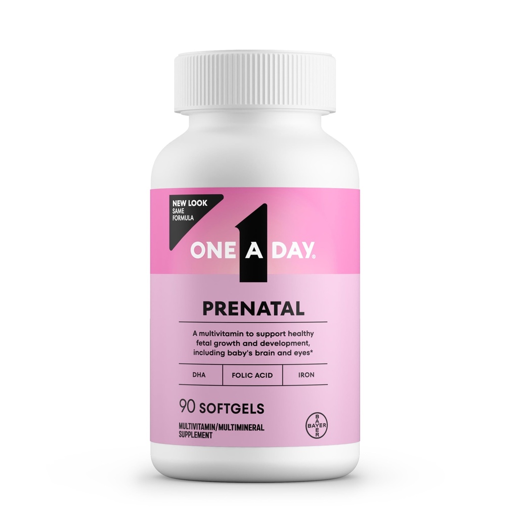 Um dia Vitaminas pré-natais- Ácido Fólico, Ferro, Ómega- 3 (DHA), Vitaminas de gravidez para as mulheres, Multivitamin pré-natal para a mãe e suporte do bebê, gravidez deve ter 90 Ct (Packaging May Vary)