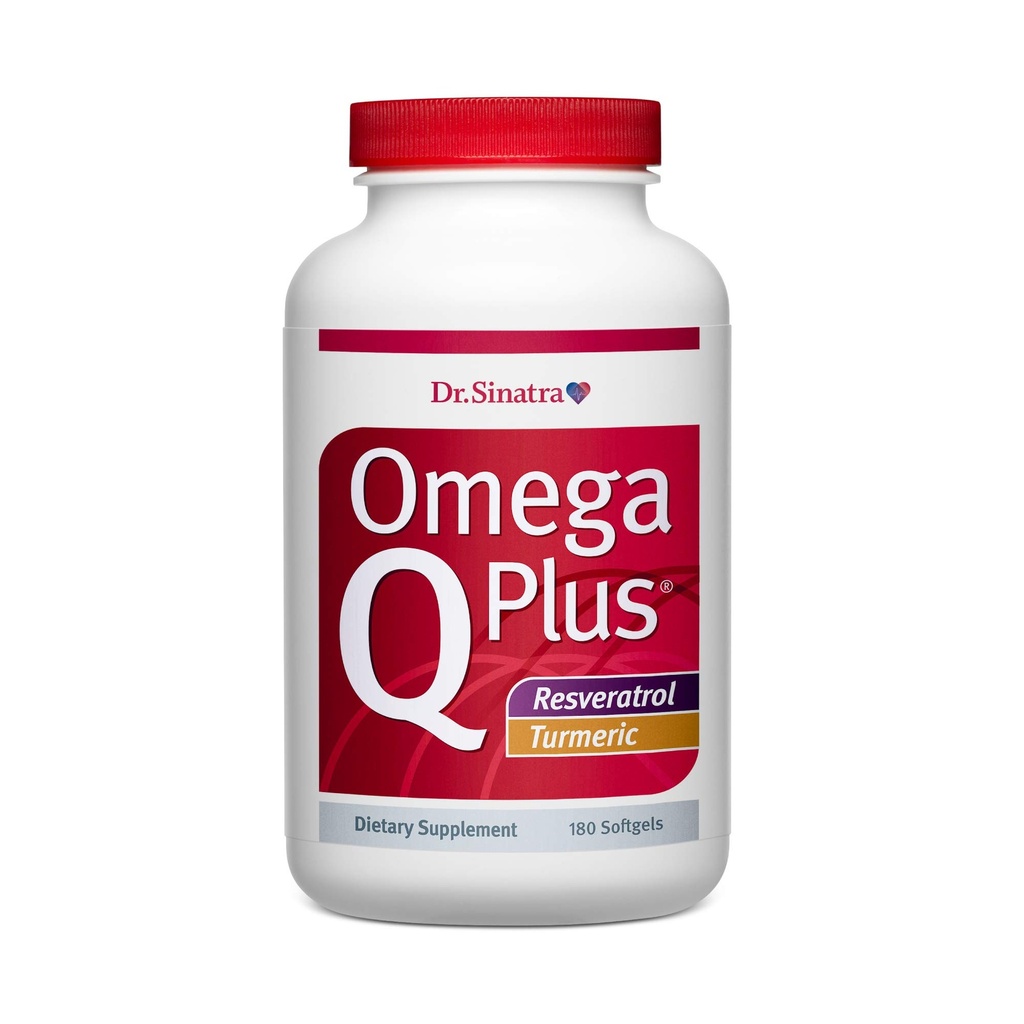 Dr. Sinatra Omega Q Plus Resveratrol e Turmeric - Suplemento Omega-3 com CoQ10 Suporte para fluxo de sangue saudável e resposta inflamatória saudável (fornecimento de 90 dias)