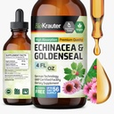 BIO KRAUTER Echinacea e Goldenseal Root Extract Líquido - Suporte Imune Natural - Echinacea Drops com Goldenseal - Vegan, Alcohol & Sugar Free Tintura - 4 Fl.Oz.