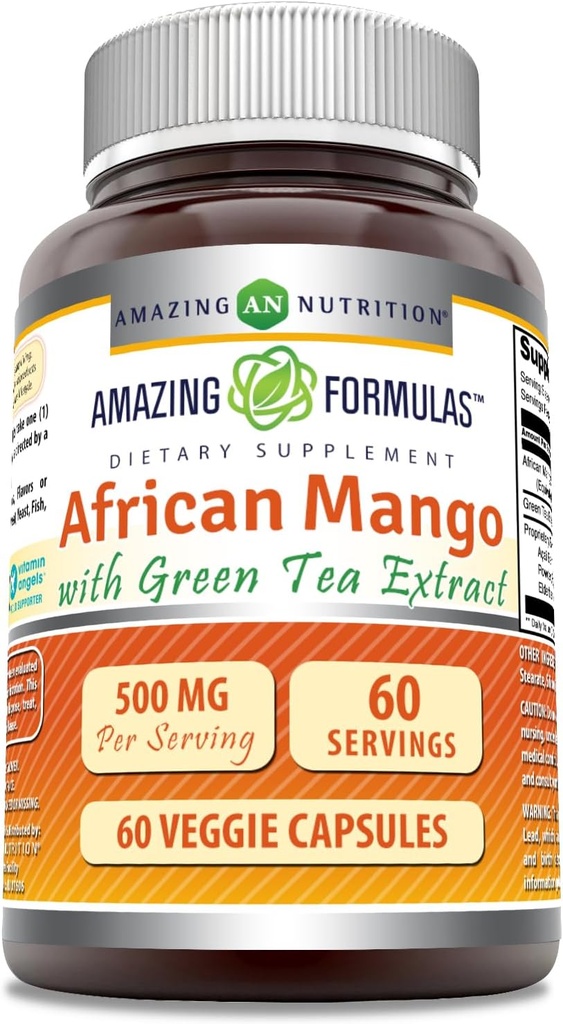 Fórmulas surpreendentes Mango Africano com Green Tea Extract Supplement 500 Mg por Servindo 60 Cápsulas Veggie