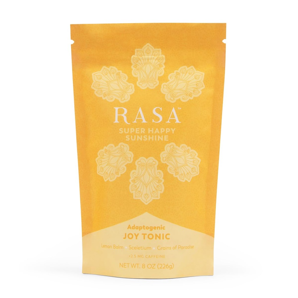 Rasa Super feliz Sunshine – Adaptogenic Mushroom Mood Booster - Limão chá alegria tônico com Sceletium - Vegan, Keto, Ayurveda bem-estar tônico (8 oz / 30 Servings)