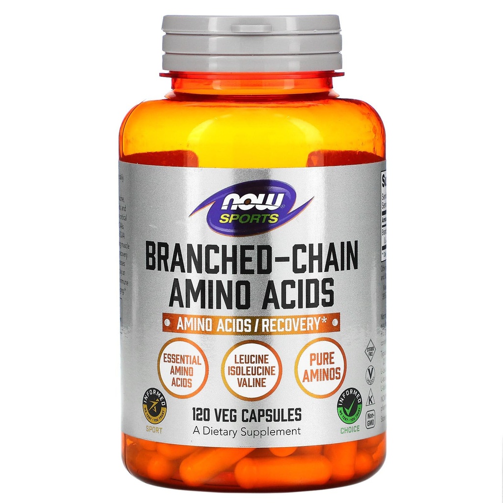 NOW Foods Branch-Chain Amino (BCAA) 800mg, 120 Cápsulas
