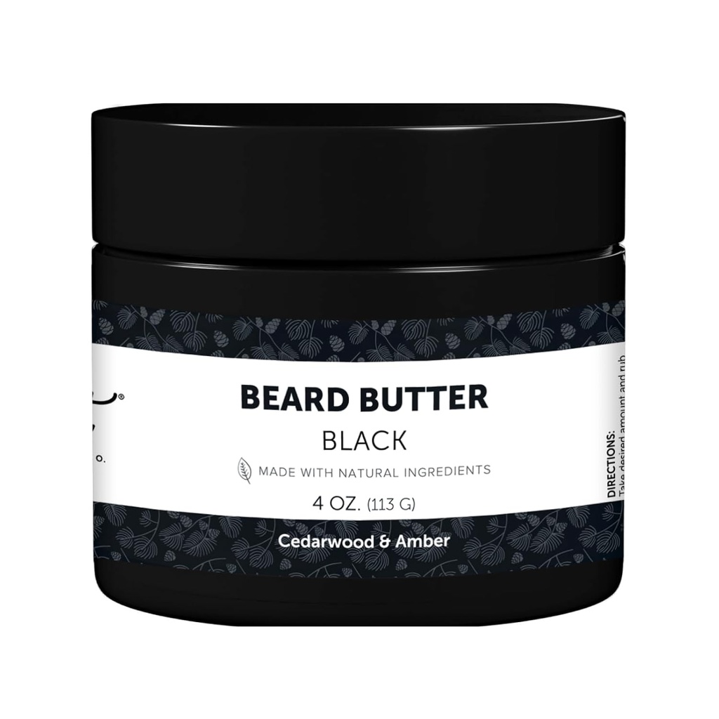 Detroit Grooming Co. Manteiga de barba para os homens, amacia, espessa e hidrata com óleo de girassol e manteiga de karité, cheiro preto, 4 onças