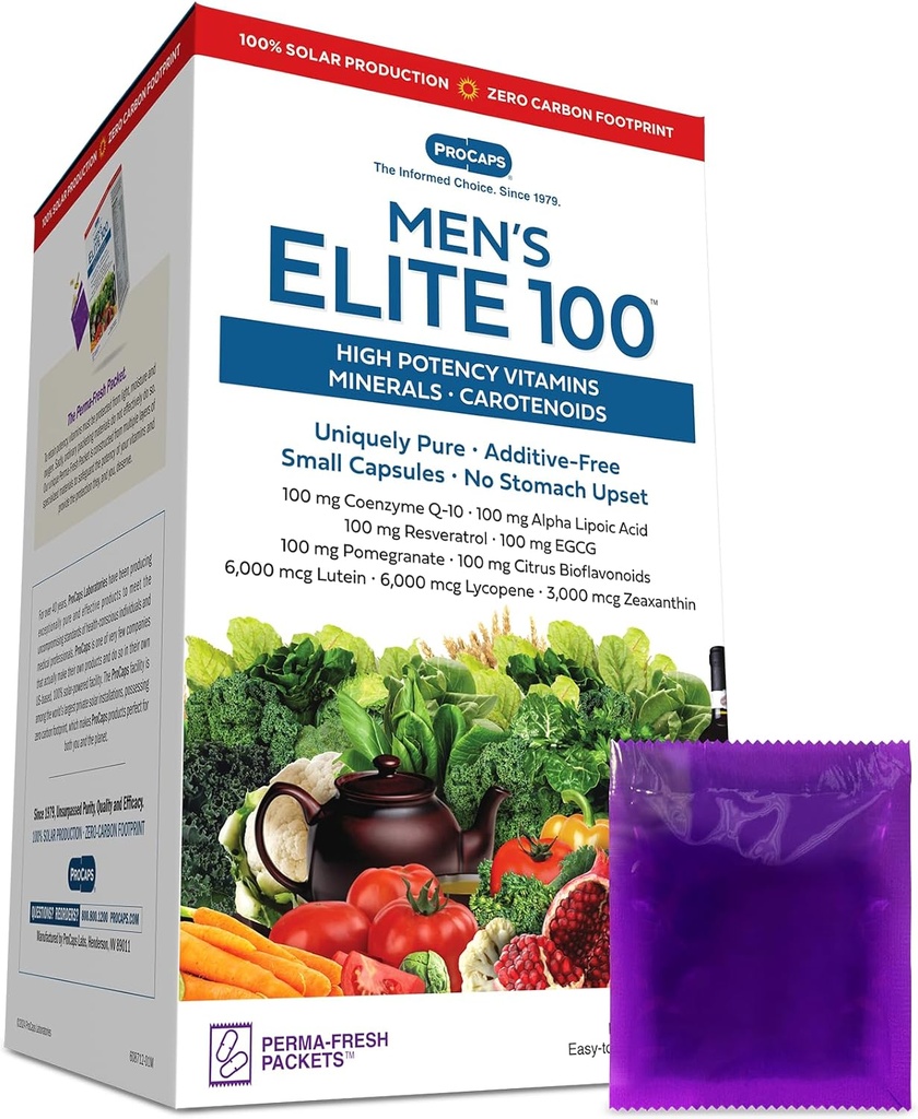 Elite-100 30 Packets - Potent Nutrients Plus 100mg Cada um de Coenzima Q10, Ácido Alfa Lipóico, Resveratrol, EGCG, Romã, Citrus Bioflavonoids. Sem aditivos