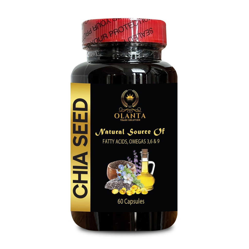 CHIA Seed Supplement - alta fibra e proteína com Omega-3 Supplement, chia Seed Vitamina, Vegan chia Seed Oil, chia Seed Oil softgels - 1 garrafa