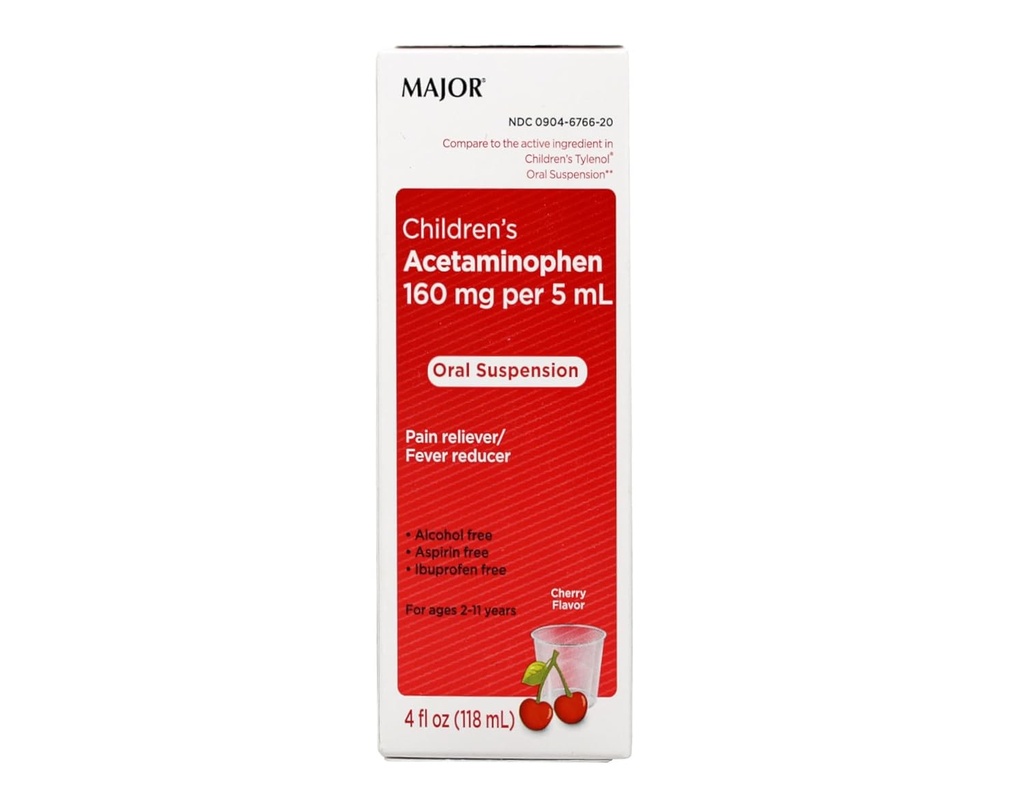 Major Crianças Acetamol Cereja 4 Onça
