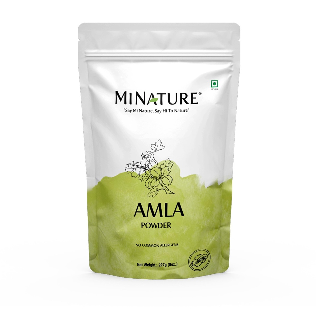 USDA Organic Amla Powder (Amla Fruit Powder) by mi Nature (Amalaki) 227g (8 onças) □ Alto em Vitamina C, antioxidantes