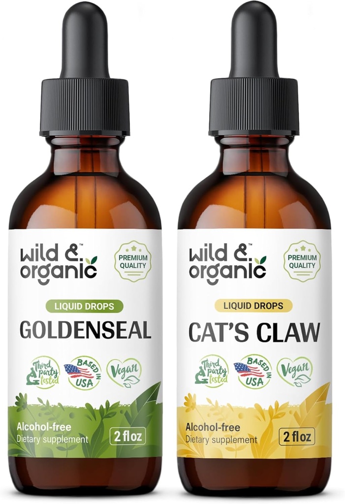Tintura Dourada Selvagem e Orgânica 2 fl oz & Garra de Gatos 4 fl oz