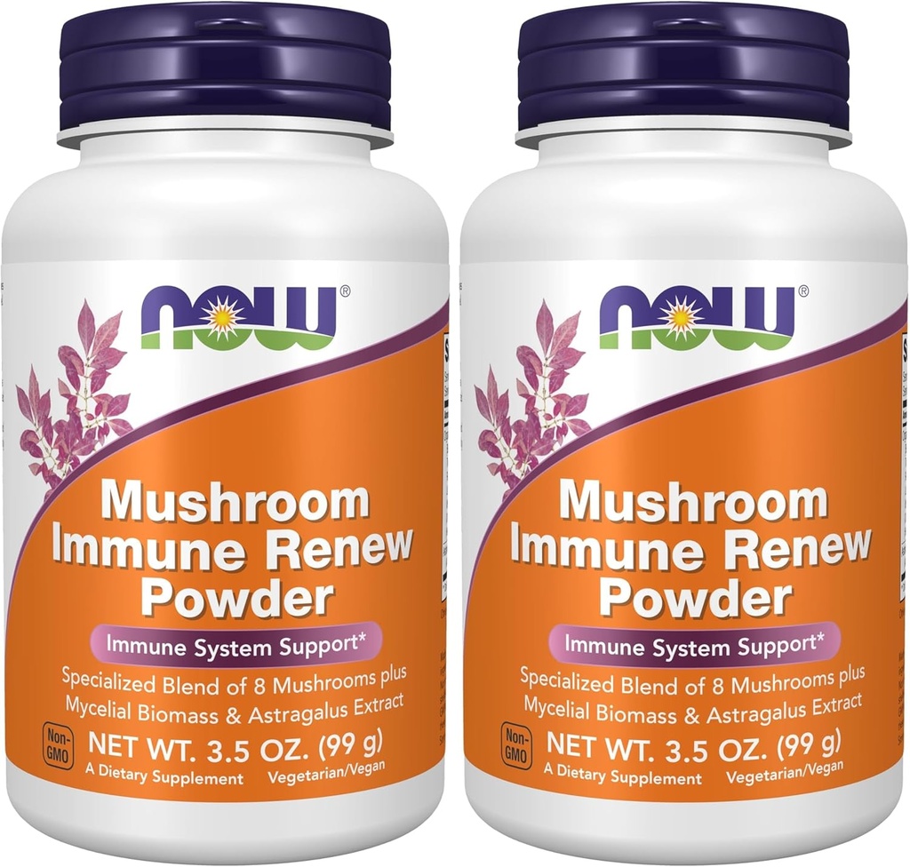 Now Supplements, Mushroom Imune Renew with Astragalus Root Extract, Imune System Support*, 3.5-Ount (Pack of 2)