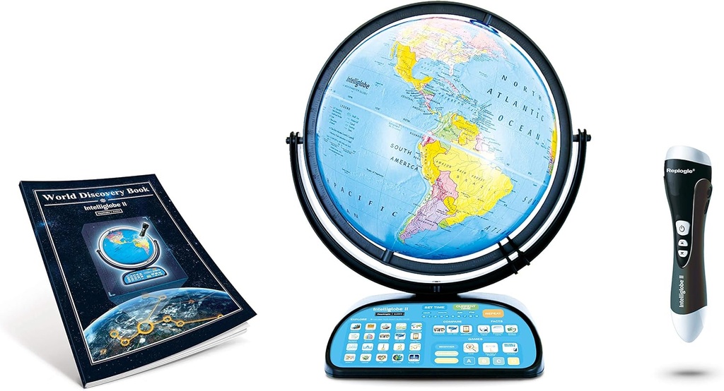 Replogle Globe for Children Interactive 12 Inch Talking World Globe with Stand,Learning Educational Toy4 Kids for Classroom Kids Ages 4-8 & Decor