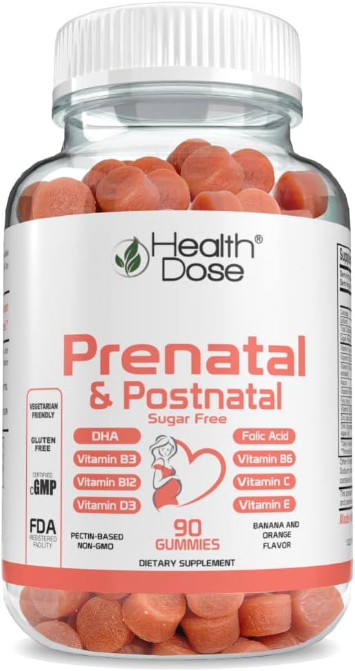 Dose de saúde Suplemento Complexo Pré-natal/Pós-Natal. Vitamina B6, B12, C, Zinco. 90Ct