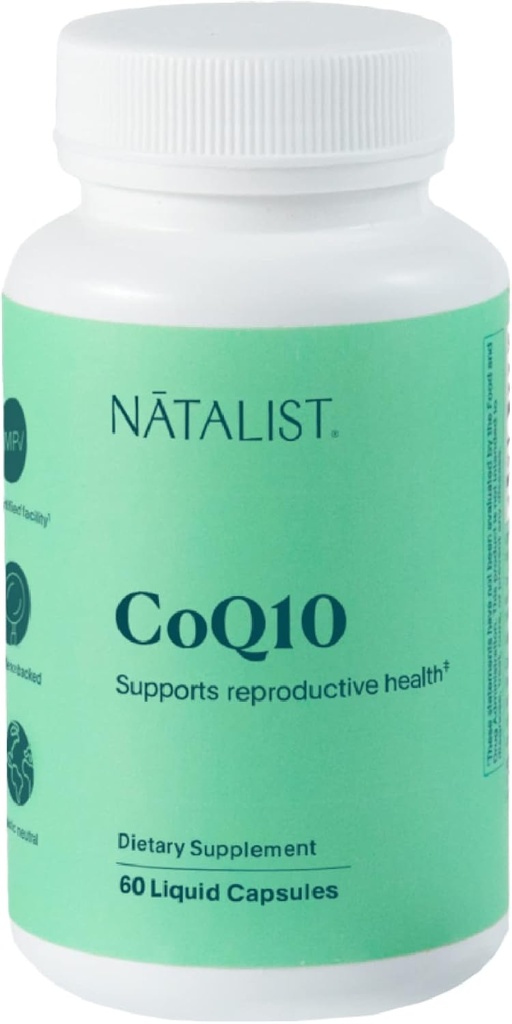 NATALIST CoQ10 Ubiquinone 120 mg de fertilidade diária Vitamina Poderoso Antioxidante Defesa & Celular Suplemento de suporte de energia - alta absorção para mulheres e homens Vegan, Não-GMO - 60 Cápsulas Líquidas