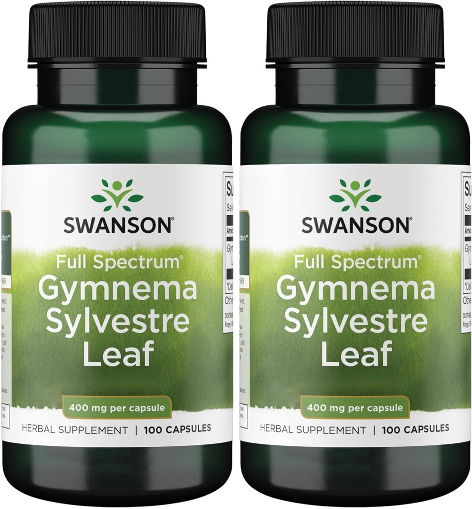 Swanson Full Spectrum Gymnema Sylvestre Leaf - Herb tradicional ayurvédico - (100 cápsulas) (2 embalagem)