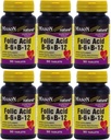 Mason Vitaminas Ácido Fólico B-6 & B12 Fórmula 90 Comprimidos por embalagem de 6 Total 540 Comprimidos