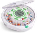 Dispensador automático de comprimidos de 28 dias ao vivo tampa gelada com Display LCD atualizado e Key Lock, som e luz para prescrições, medicamentos, vitaminas, suplementos e mais