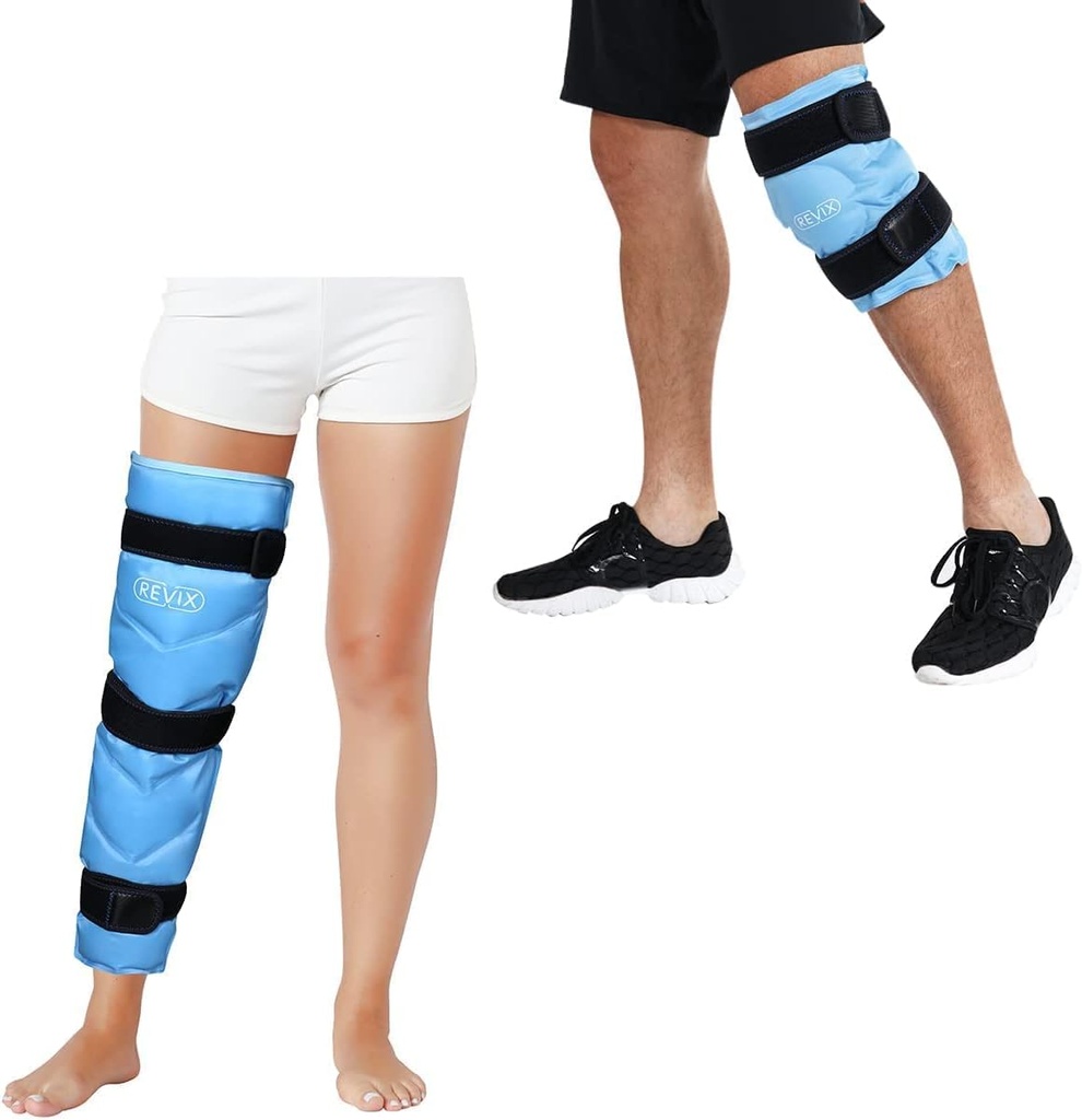 REVIX joelho Pacote de gelo Envoltório para lesões reutilizáveis e grande Gel Envoltório de gelo para perna, quadril, coxa, joelho e Shin Splint