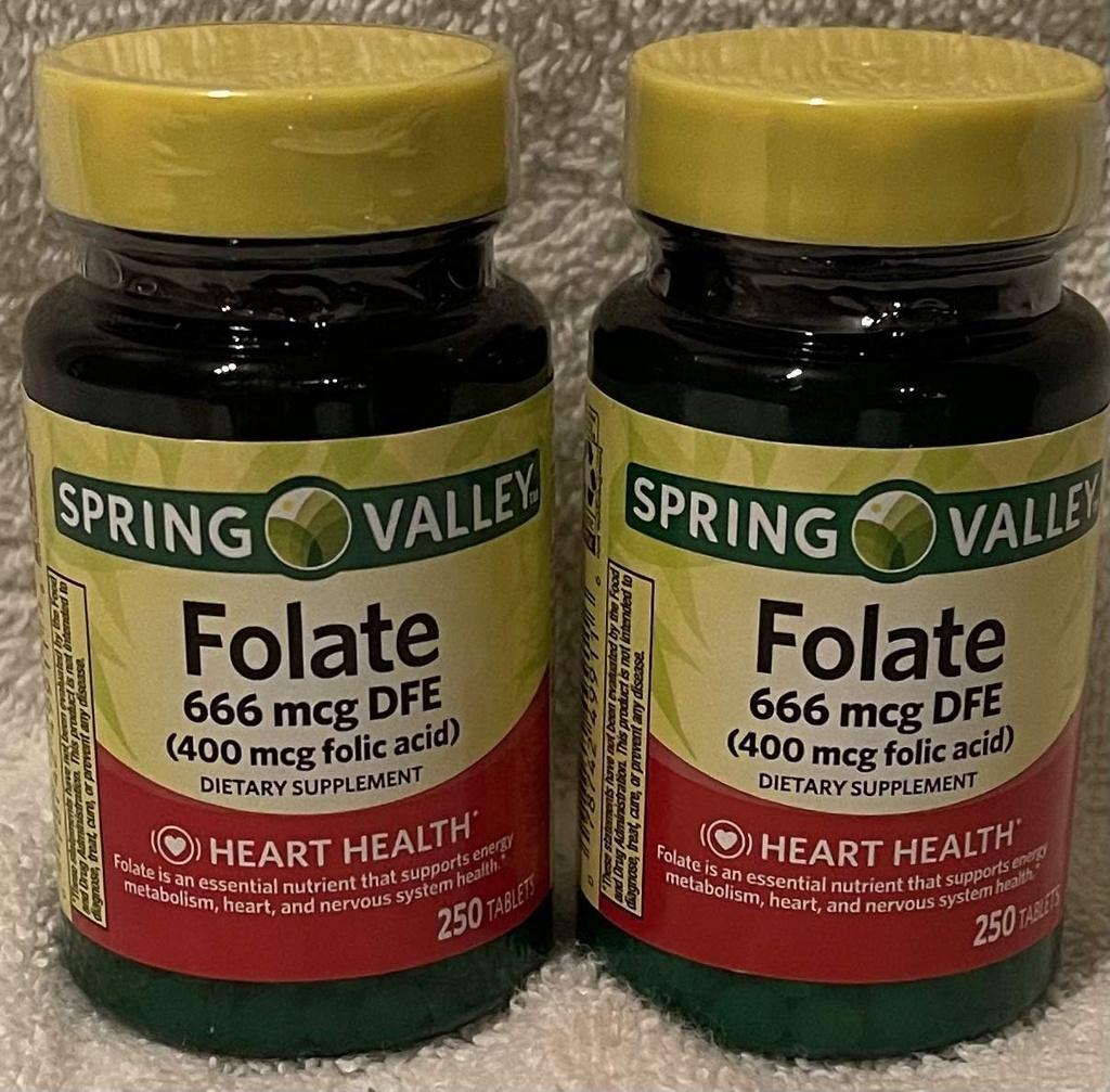 Ácido Fólico 400 Mcg, 250 comprimidos (2 embalagem)