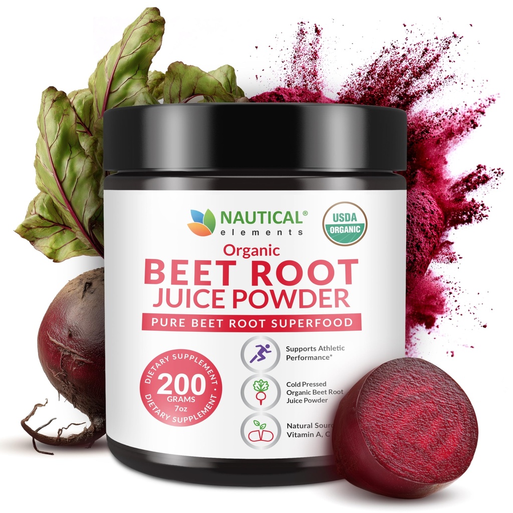 Suco de beterraba em pó orgânico - Pressionado a frio - 20:1 Concentrado - Concentrado de beterraba em pó de raiz concentrado - Óxido nítrico - Suporte à circulação - 57 Servs of Beet Root Supplement - 7oz