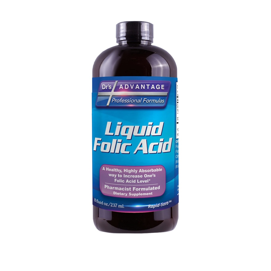 Ácido Fólico Líquido 800 MCG, 8 onças.