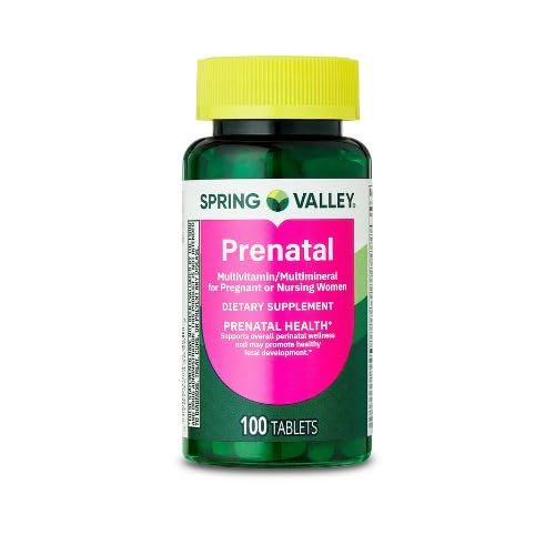 Multivitamina pré-natal/Multimineral para Grávidas e Enfermagem Mulheres Suplemento Alimentar Comprimidos, 100 Count +Sticker, Dri Store.