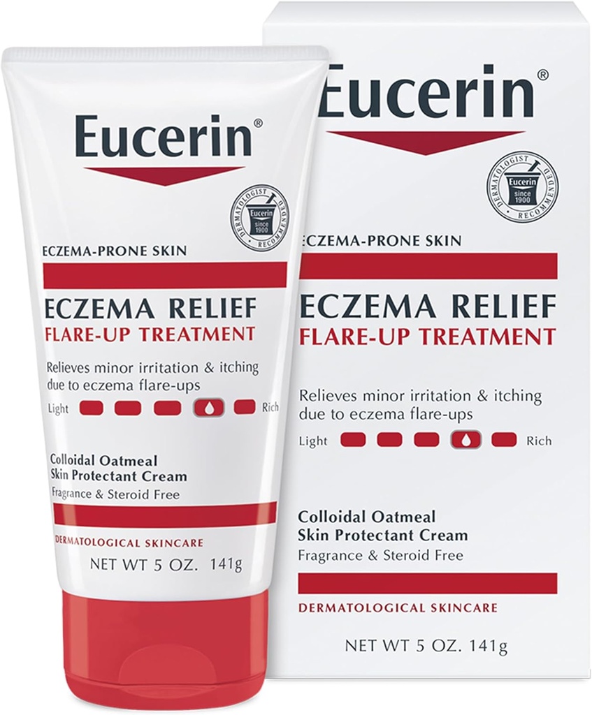 Eucerin Eczema Relief Flare-up Tratamento - Fornece alívio imediato para a pele Eczema-Prone - 5 onças. Tubo