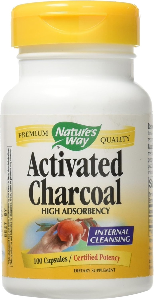 Charcoal Ativado Modo Natureza; 560 mg Charcoal por porção; 100 Cápsulas
