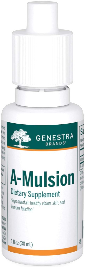 Genestra Marcas A-Mulsion ; Vitamina A Líquido para apoiar o sistema imunológico, pele, visão, ossos e dentes * 1 Fl Oz ; sabor Citrus