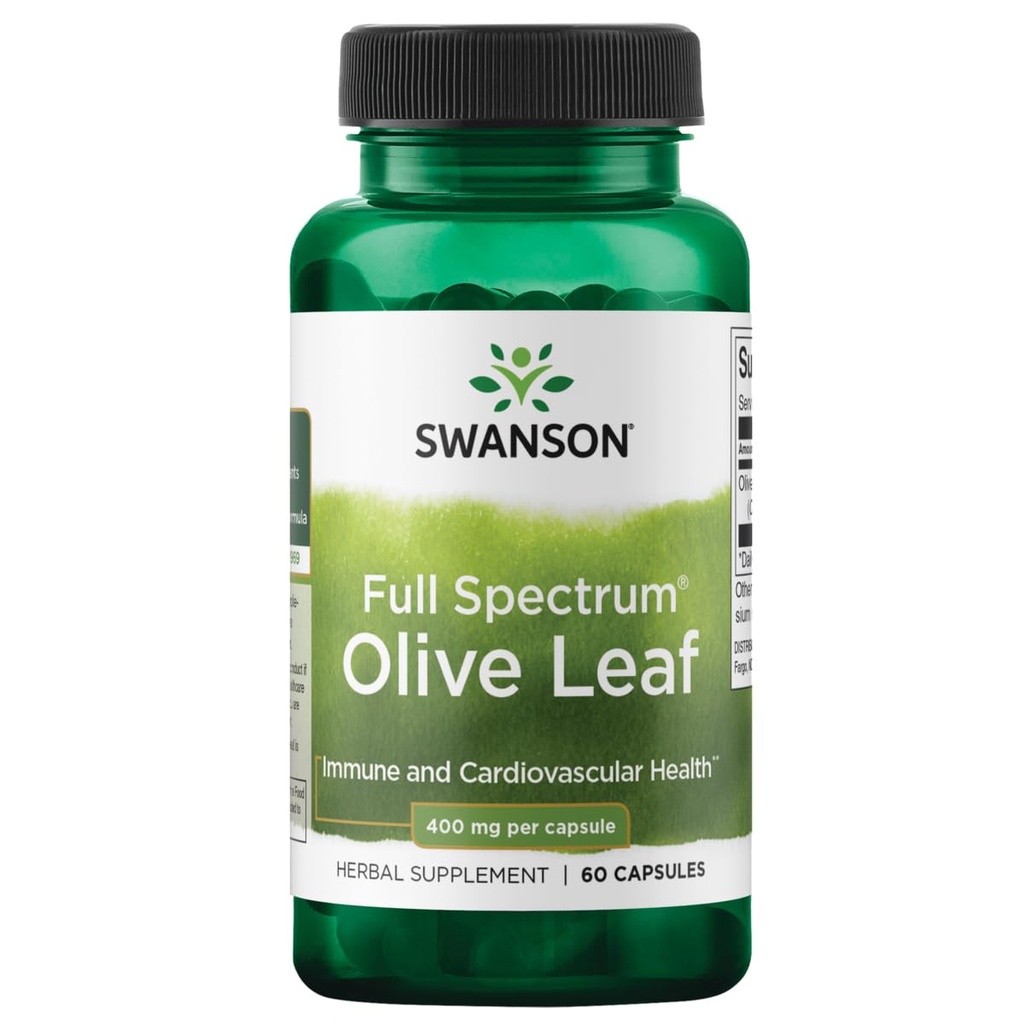 Swanson Full Spectrum Olive Leaf 400 Milligrams 60 Cápsulas