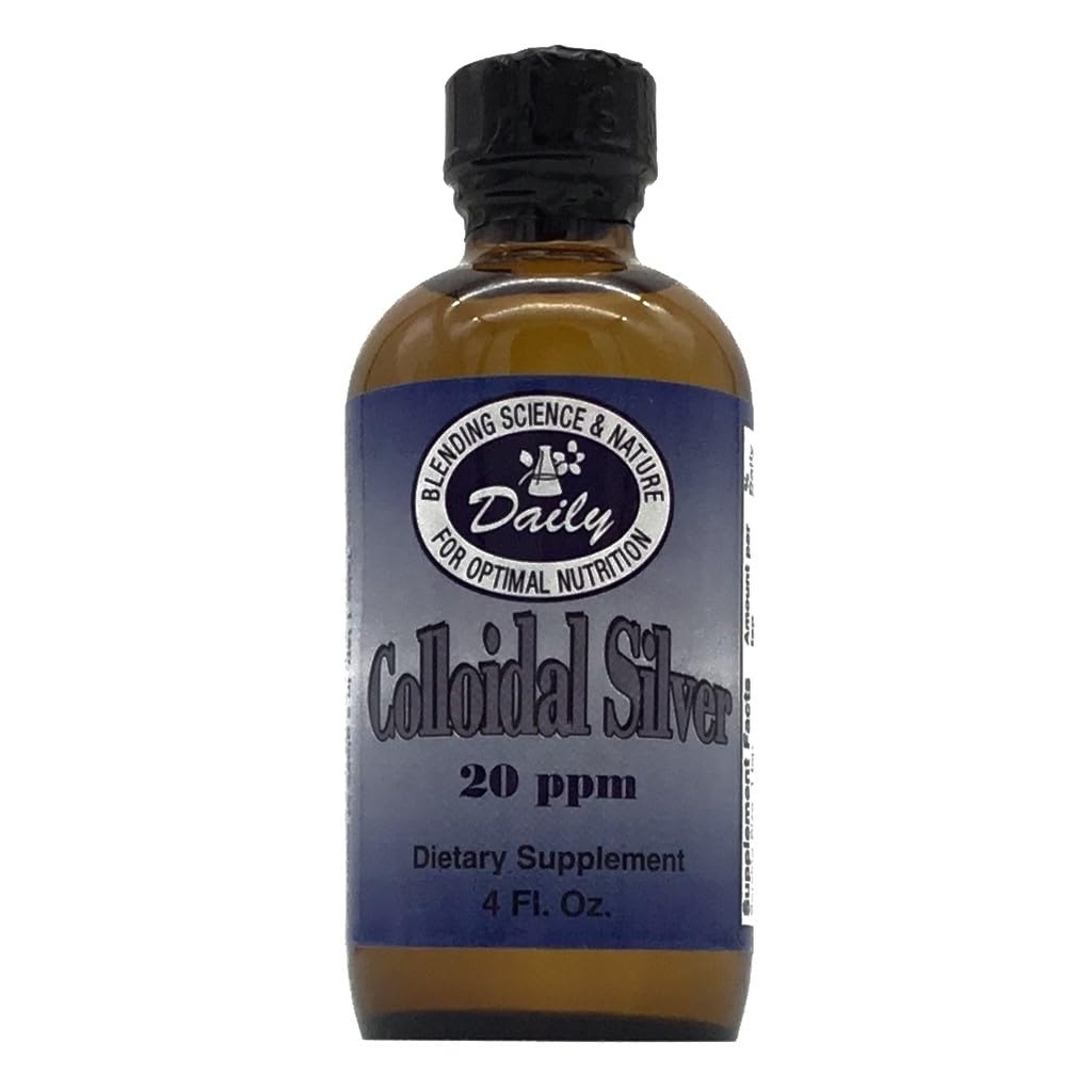 Fabricação diária de prata coloidal, 20 ppm (grau alimentar) 4 fl oz