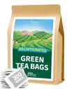 TeeLux Sacos de chá verde descafeinado puro, Super Antioxidante, Chá quente e gelado, 200 contagem